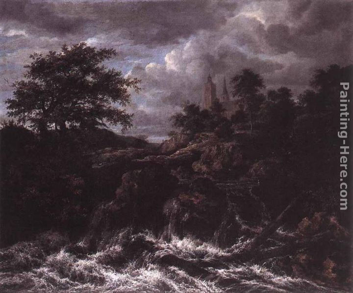 Jacob van Ruisdael Waterfall by a Church